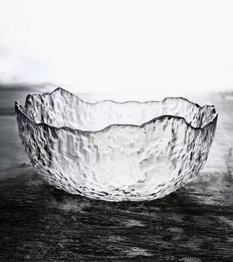 SeptDorf Glass Salad Bowl Irregular Shape Serving Bowls, Pyrex Mixing Bowls for Kitchen Prep, Fruit, Snack, Dessert, and Candy Dishes or Nut Bowls